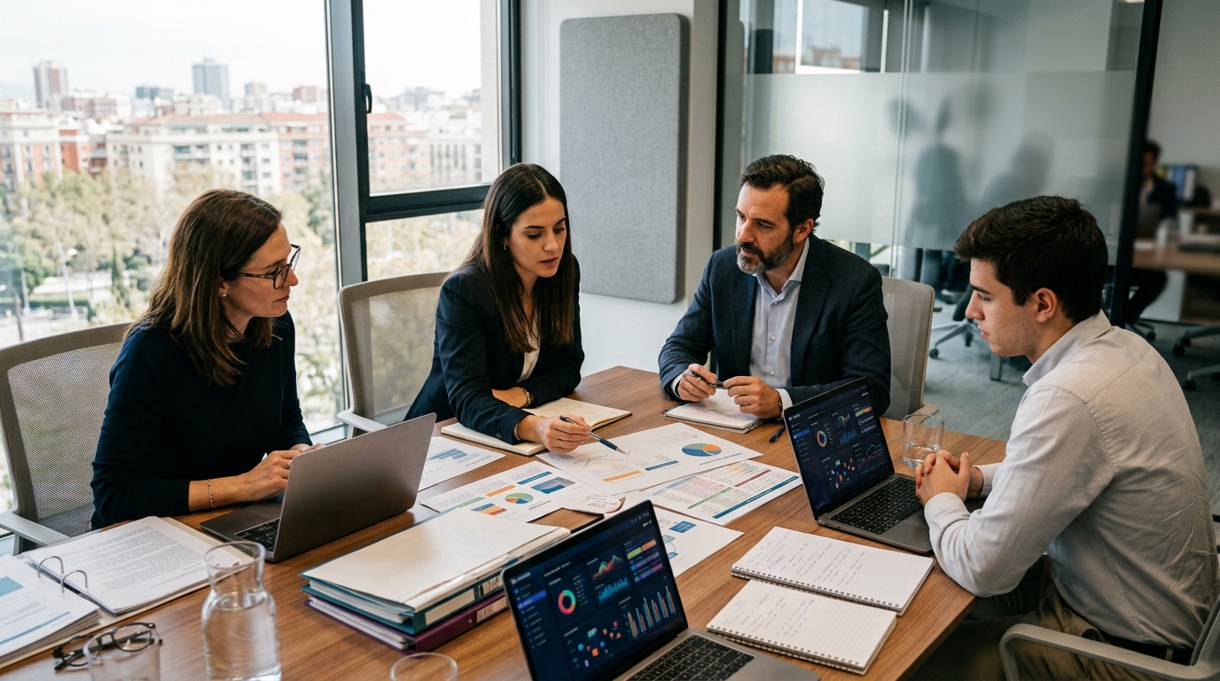 Equipo jurídico revisando una política de gobernanza de IA